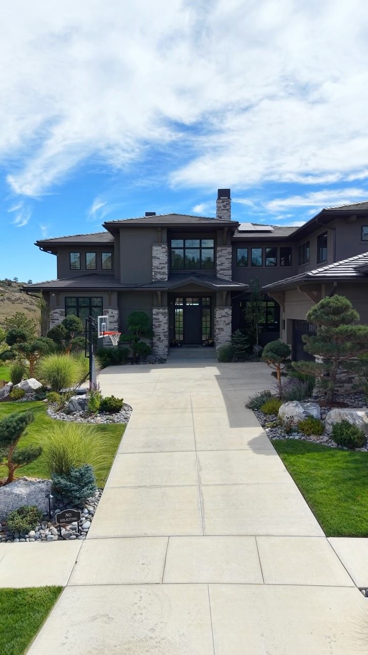 Luxury modern home exterior near Golden, Colorado, filmed for a real estate listing video